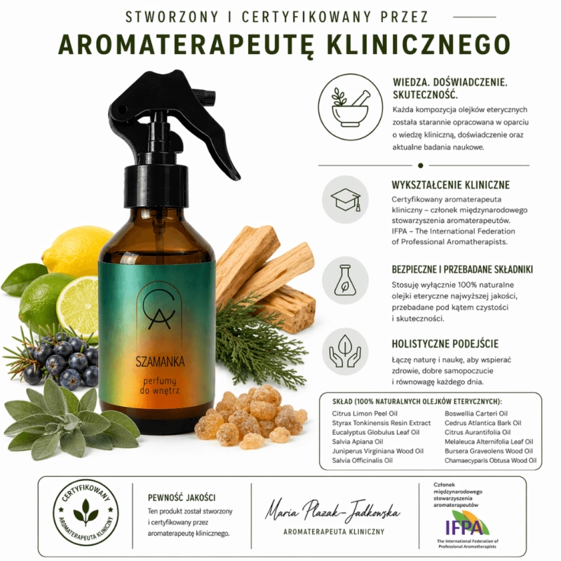 Szamanka Naturalne Perfumy do Wnętrz z Olejków Eterycznych (Bez Chemii)
