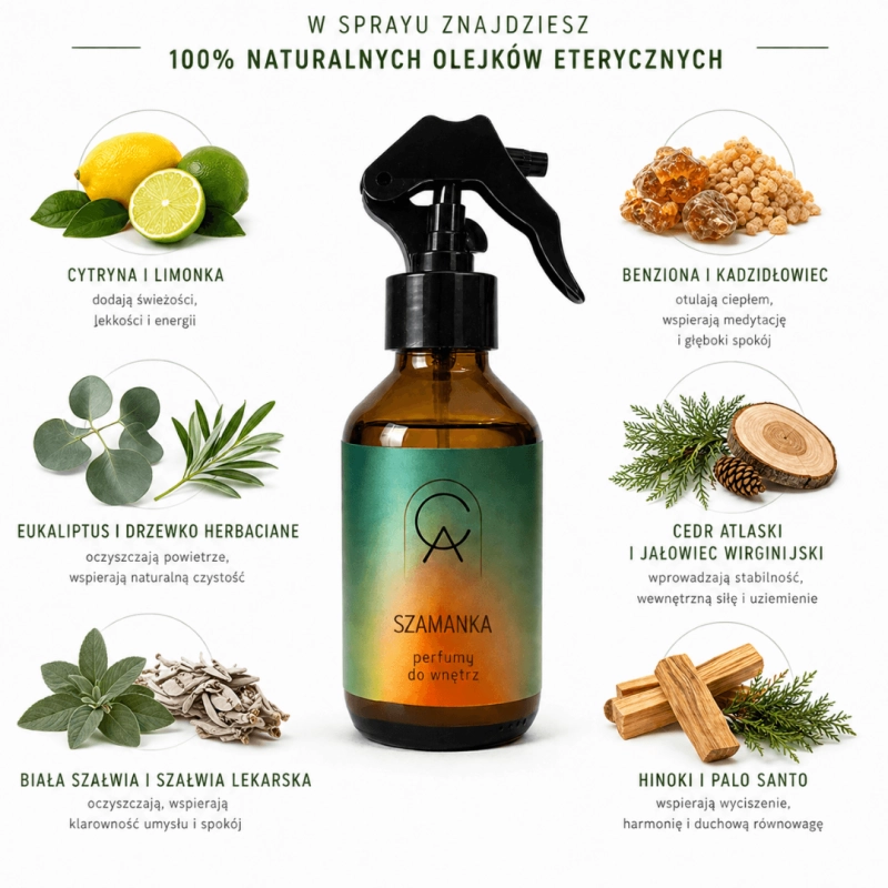Szamanka Naturalne Perfumy do Wnętrz z Olejków Eterycznych (Bez Chemii)