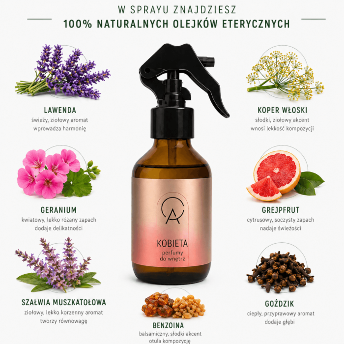 KOBIETA - aromaterapeutyczny spray do przestrzeni, 150ml