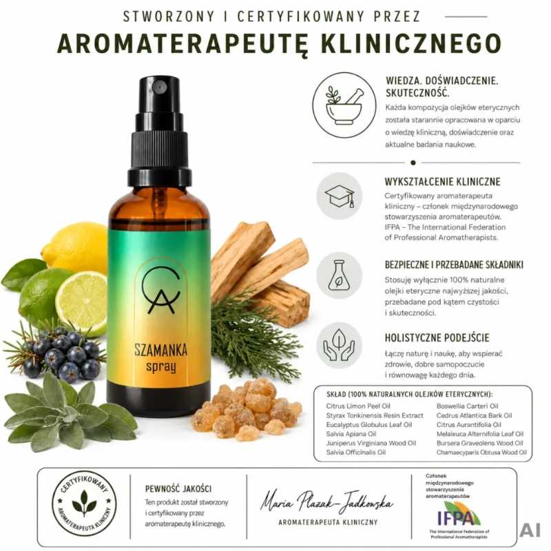 SZAMANKA - aromaterapeutyczny spray do przestrzeni, 50 ml