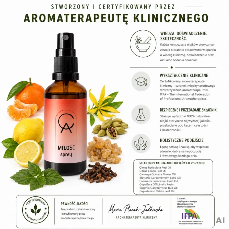MIŁOŚĆ - aromaterapeutyczny spray do przestrzeni, 50ml