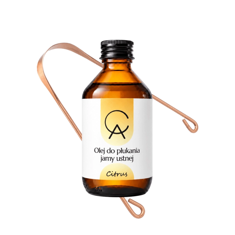 Olej do płukania ust CITRUS 150 ml + miedziany czyścik do języka (zestaw)